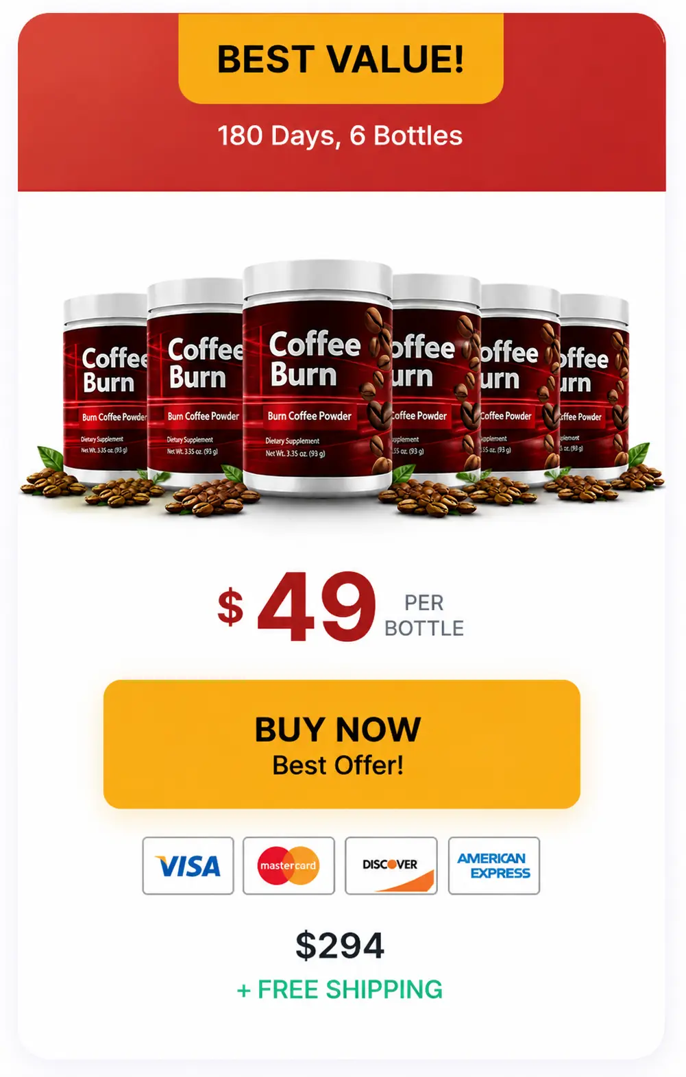 CoffeBurn- 6 Bottle